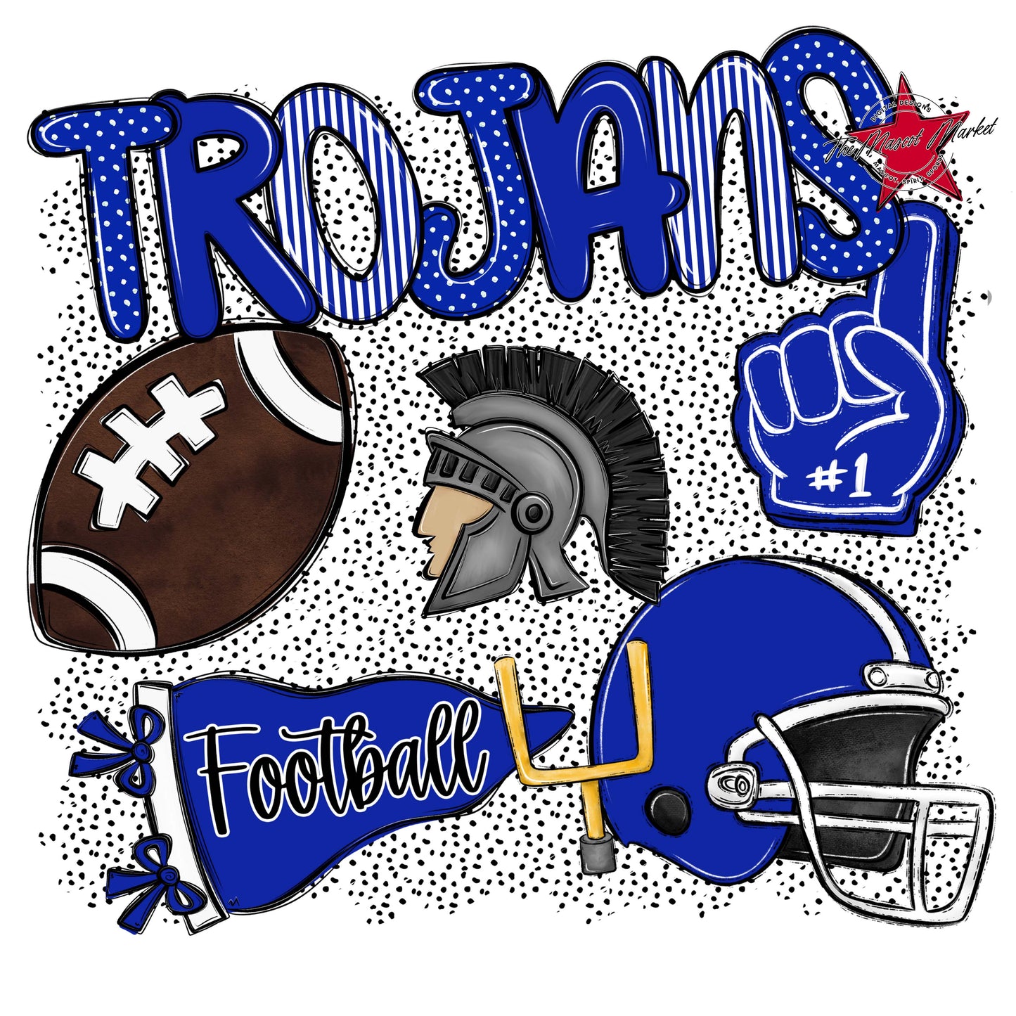 Trojans Football Spirit-Royal Blue