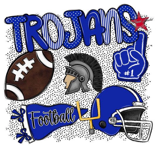 Trojans Football Spirit-Royal Blue