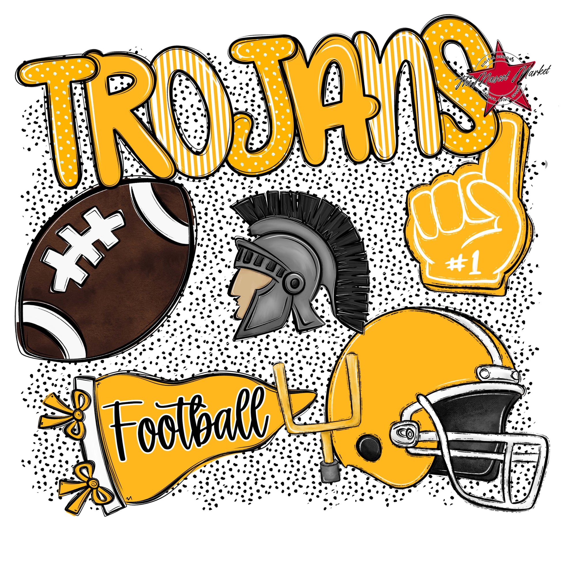 Trojans Football Spirit-Yellow