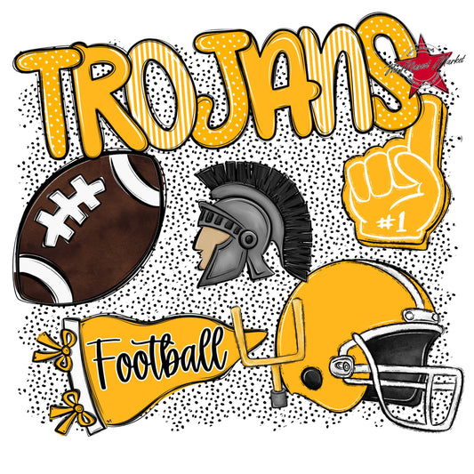 Trojans Football Spirit-Yellow