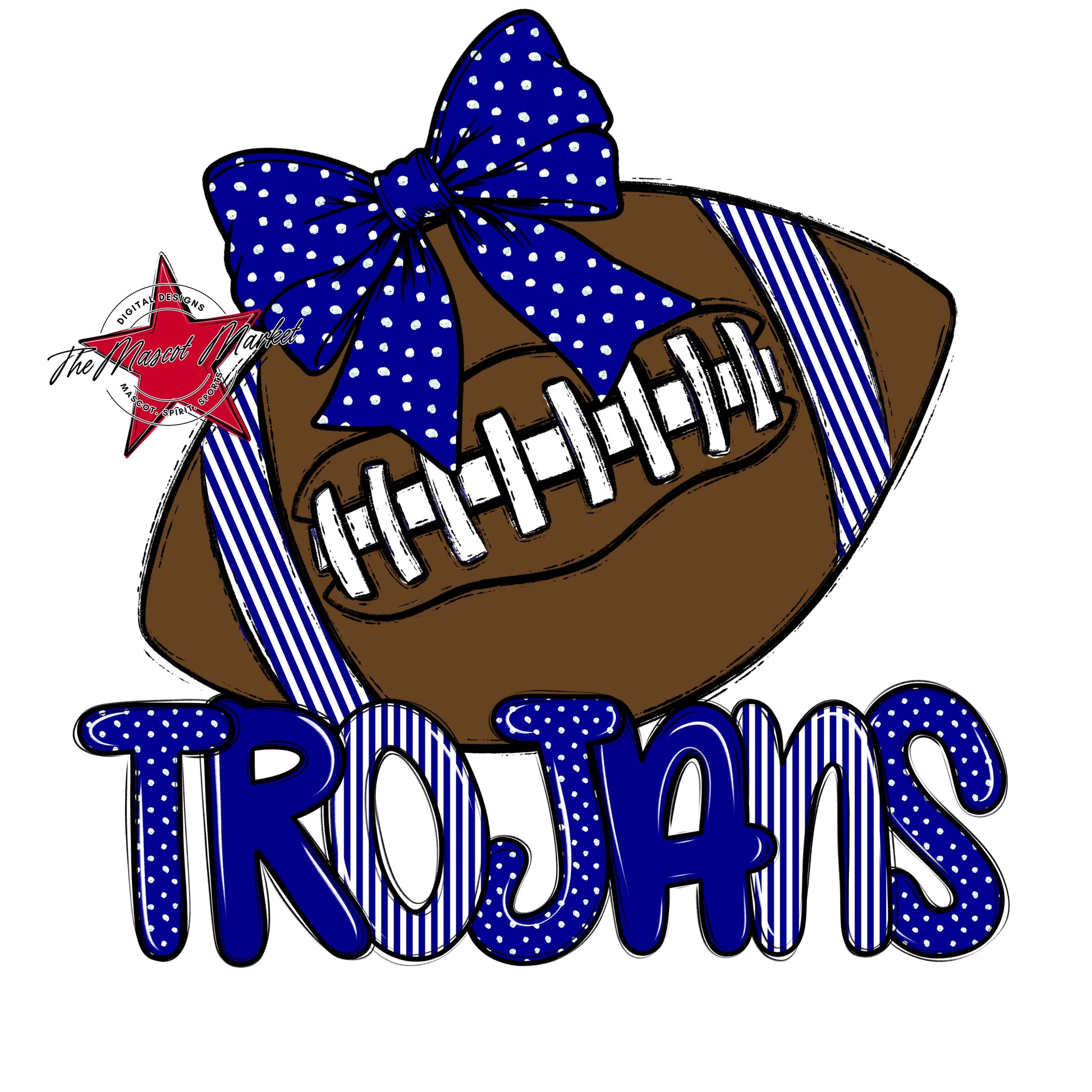 Trojans Football Spirit Design-Blue