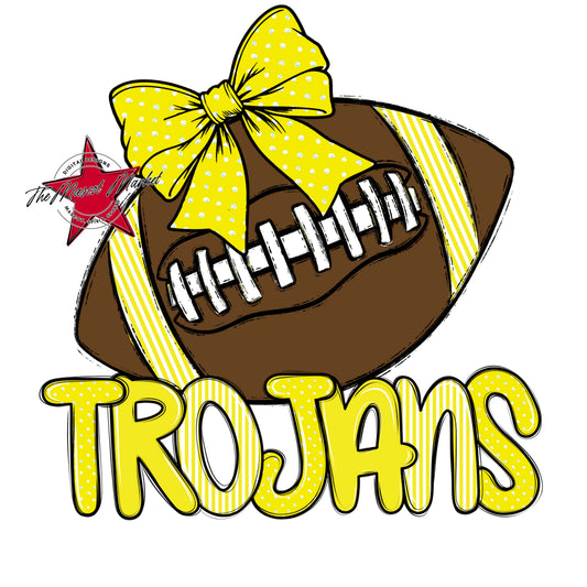 Trojans Football Spirit Design-Bright Yellow