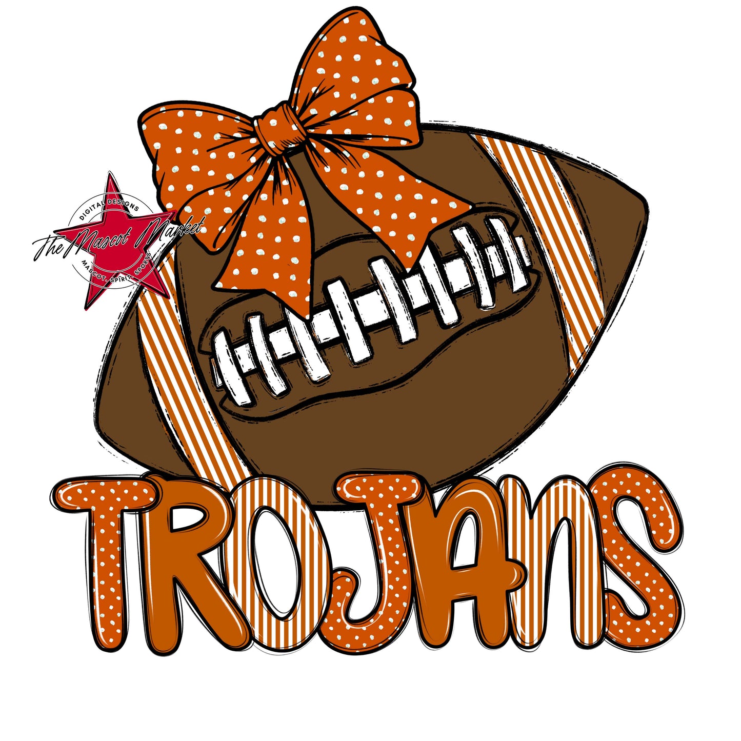 Trojans Football Spirit Design-Burnt Orange