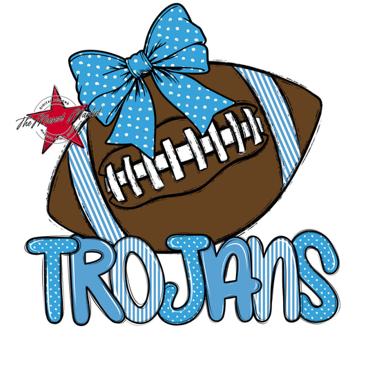 Trojans Football Spirit Design-Carolina Blue