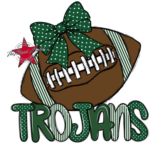 Trojans Football Spirit Design-Green