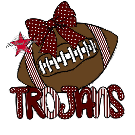 Trojans Football Spirit Design-Maroon