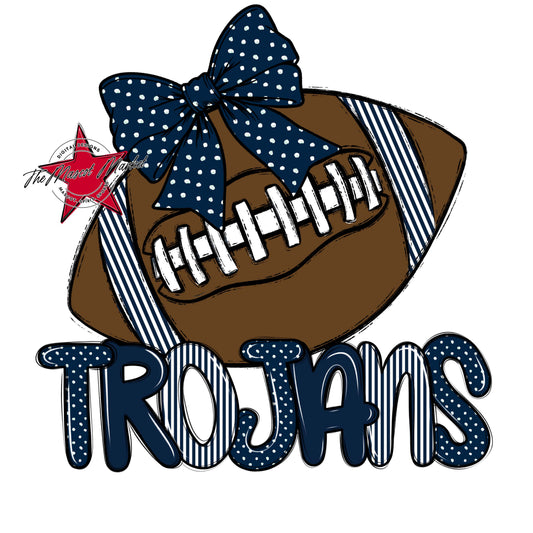Trojans Football Spirit Design-Navy