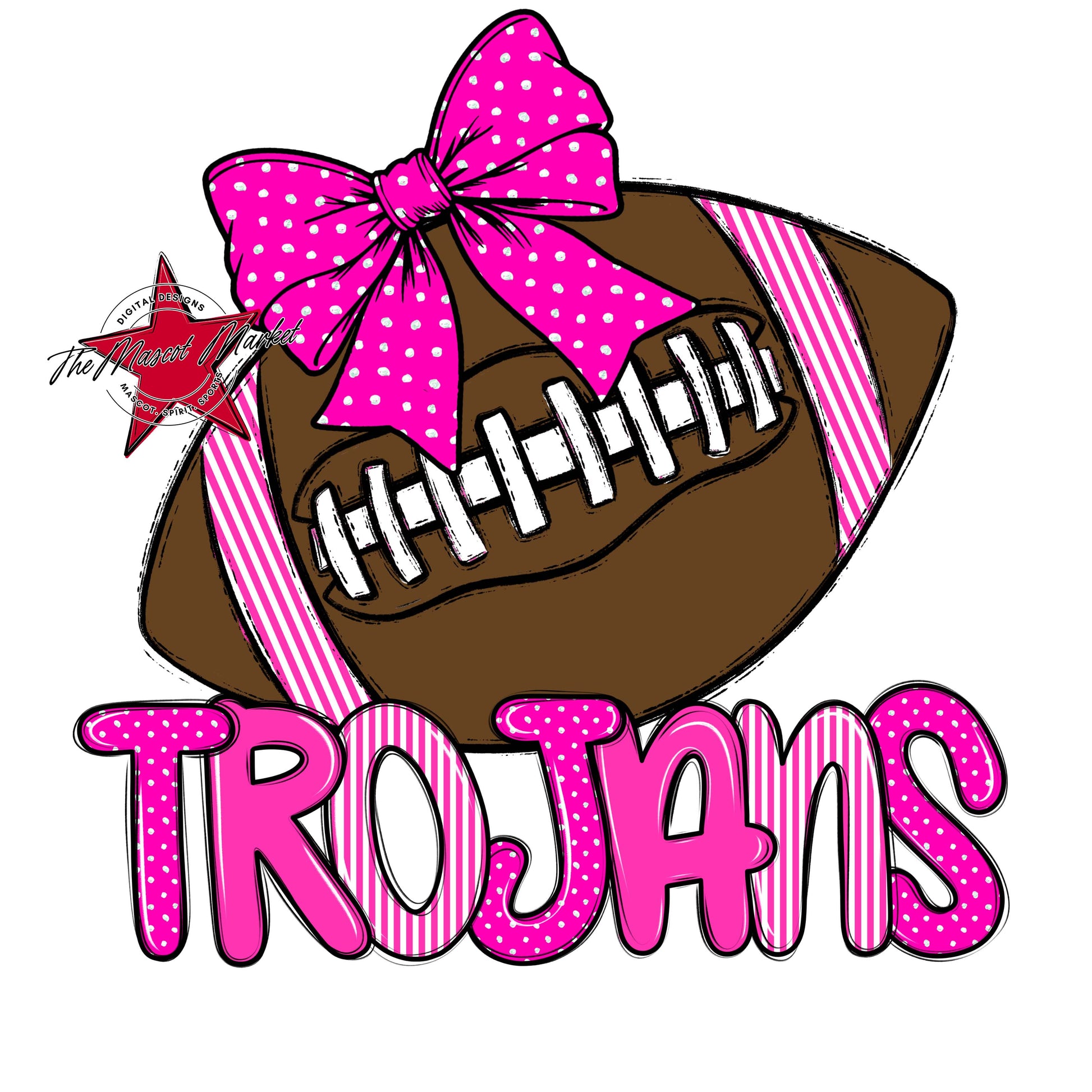 Trojans Football Spirit Design-Pink