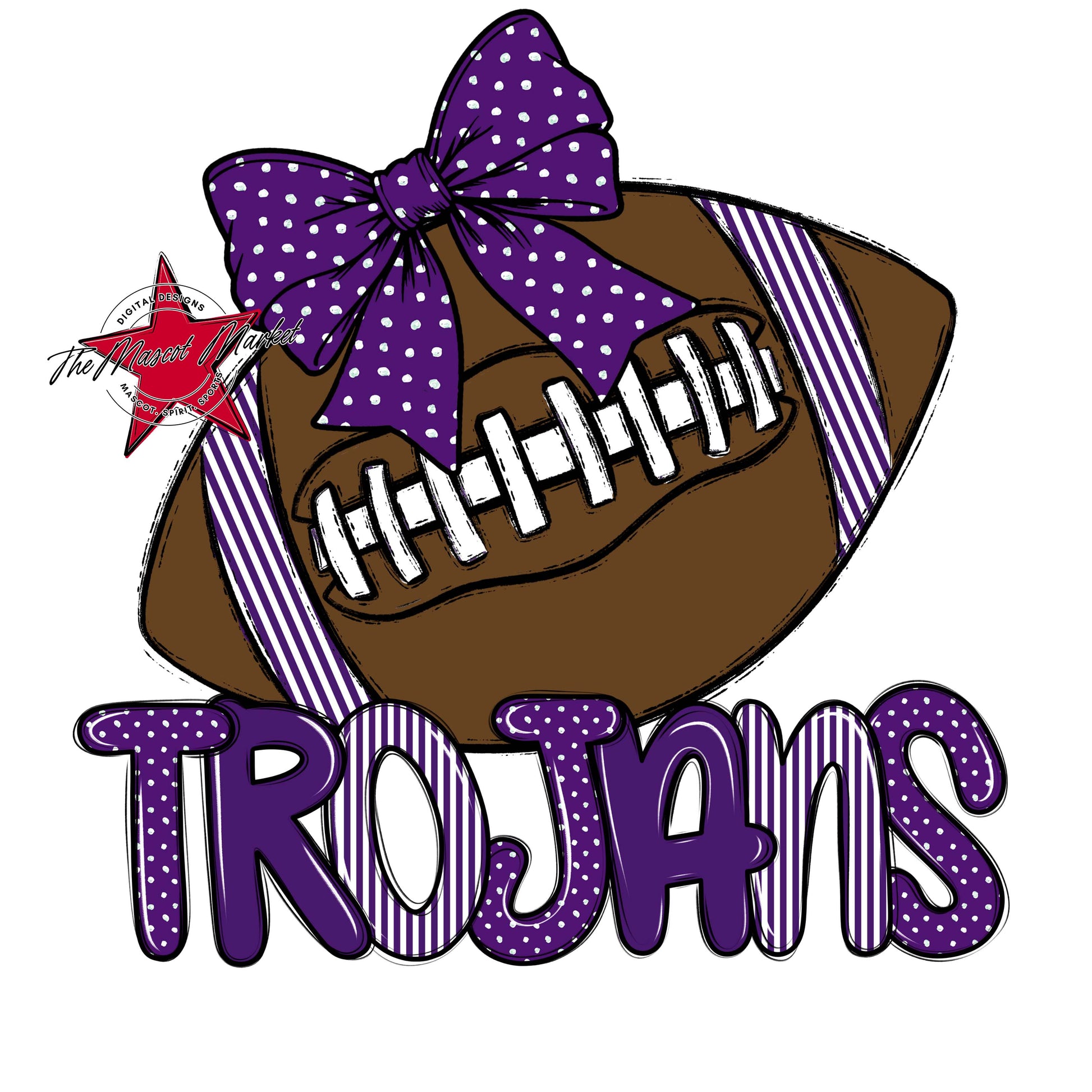 Trojans Football Spirit Design-Purple