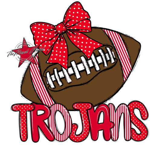 Trojans Football Spirit Design-Red