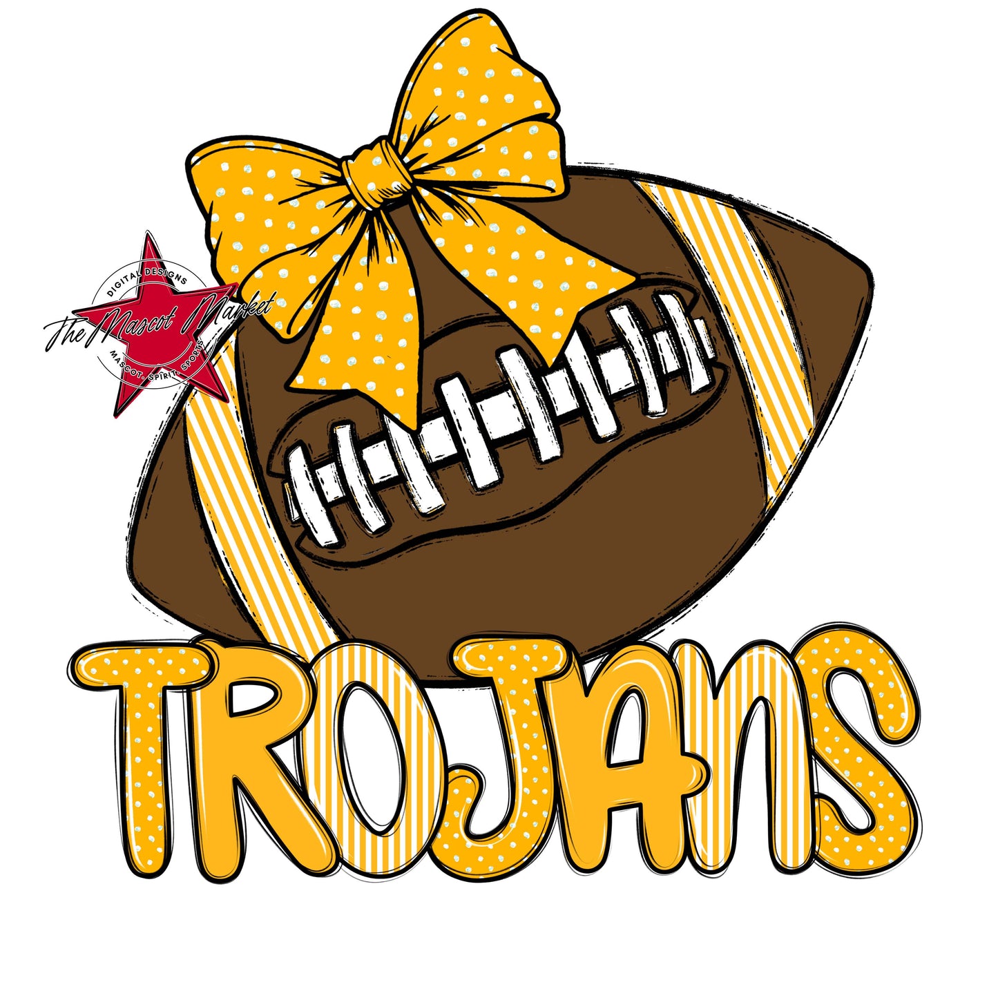 Trojans Football Spirit Design-Yellow