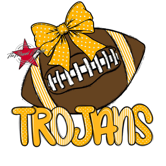 Trojans Football Spirit Design-Yellow