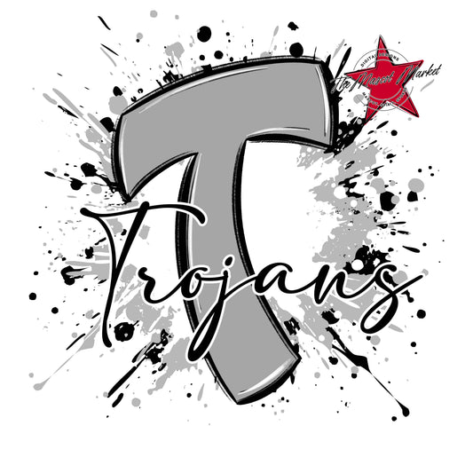 Trojans Mascot Splatter-Grey