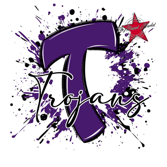 Trojans Mascot Splatter-Purple