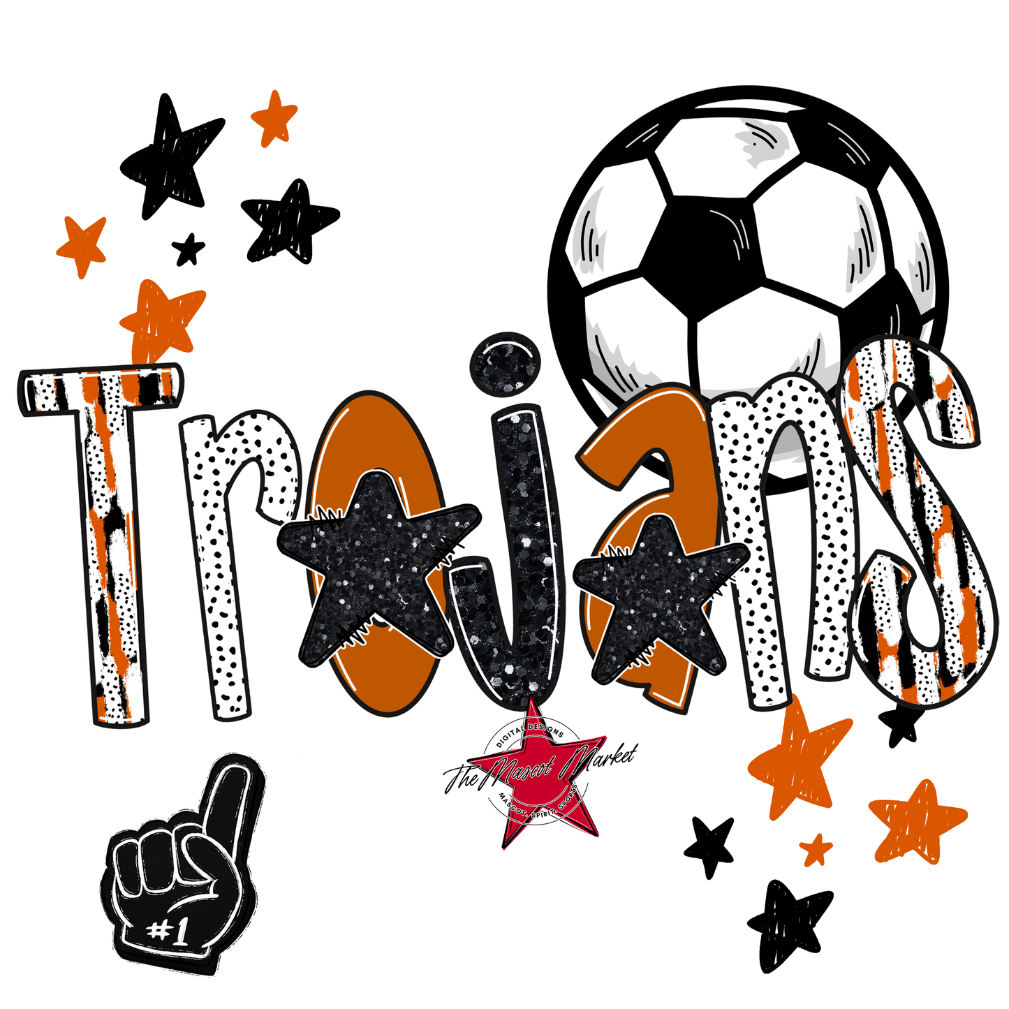 Trojans Soccer Scrape-Burnt Orange