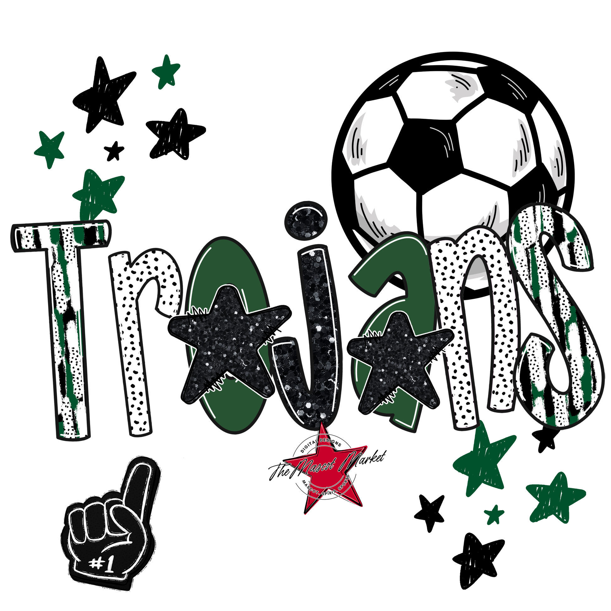 Trojans Soccer Scrape-Green
