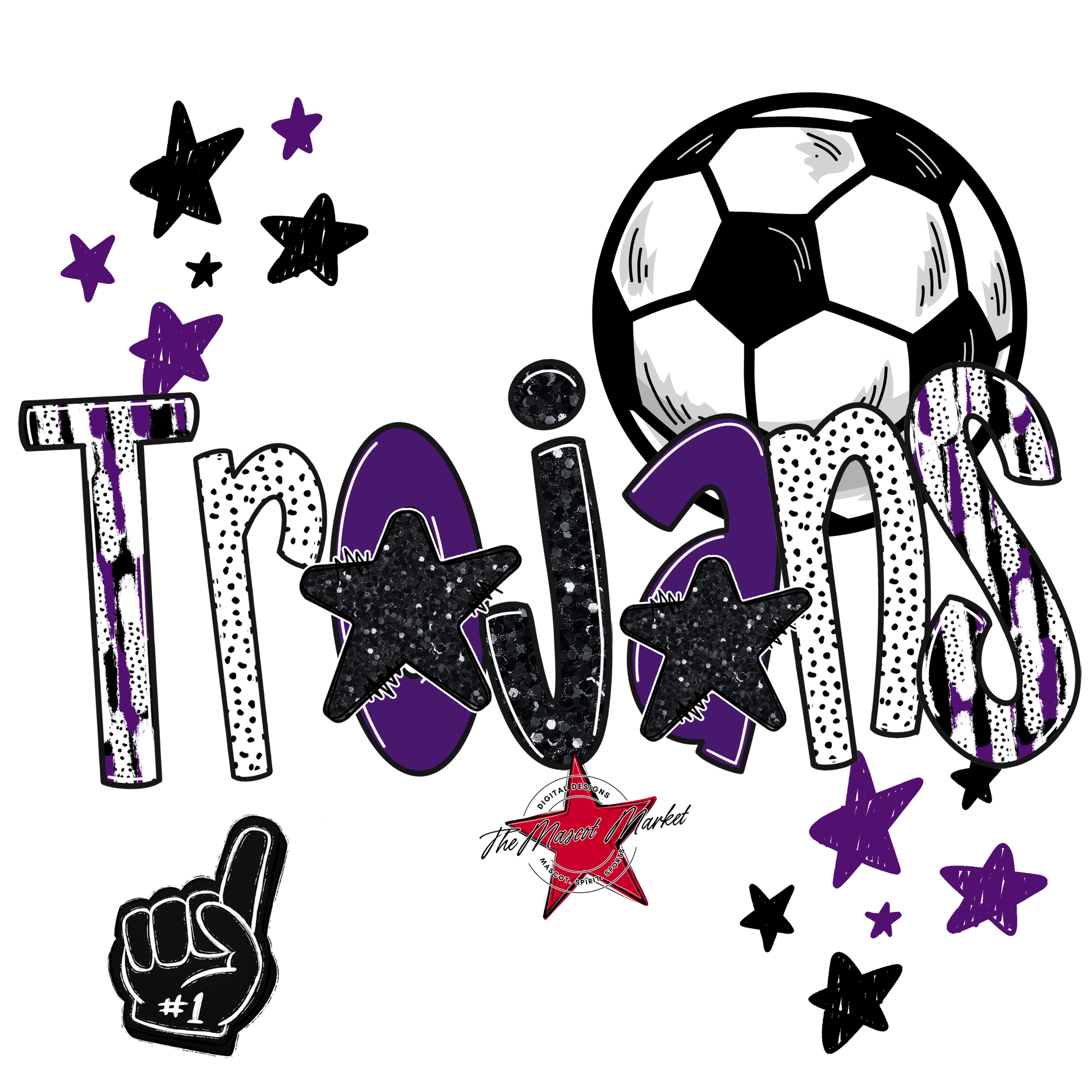 Trojans Soccer Scrape-Purple