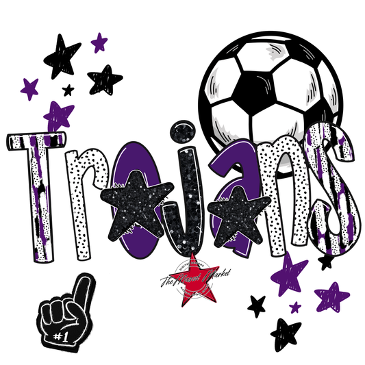 Trojans Soccer Scrape-Purple