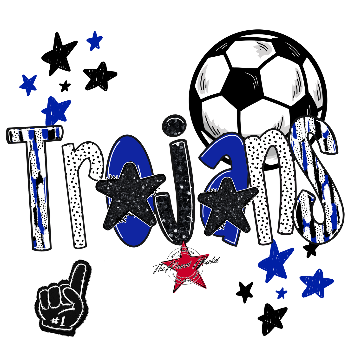 Trojans Soccer Scrape-Royal Blue