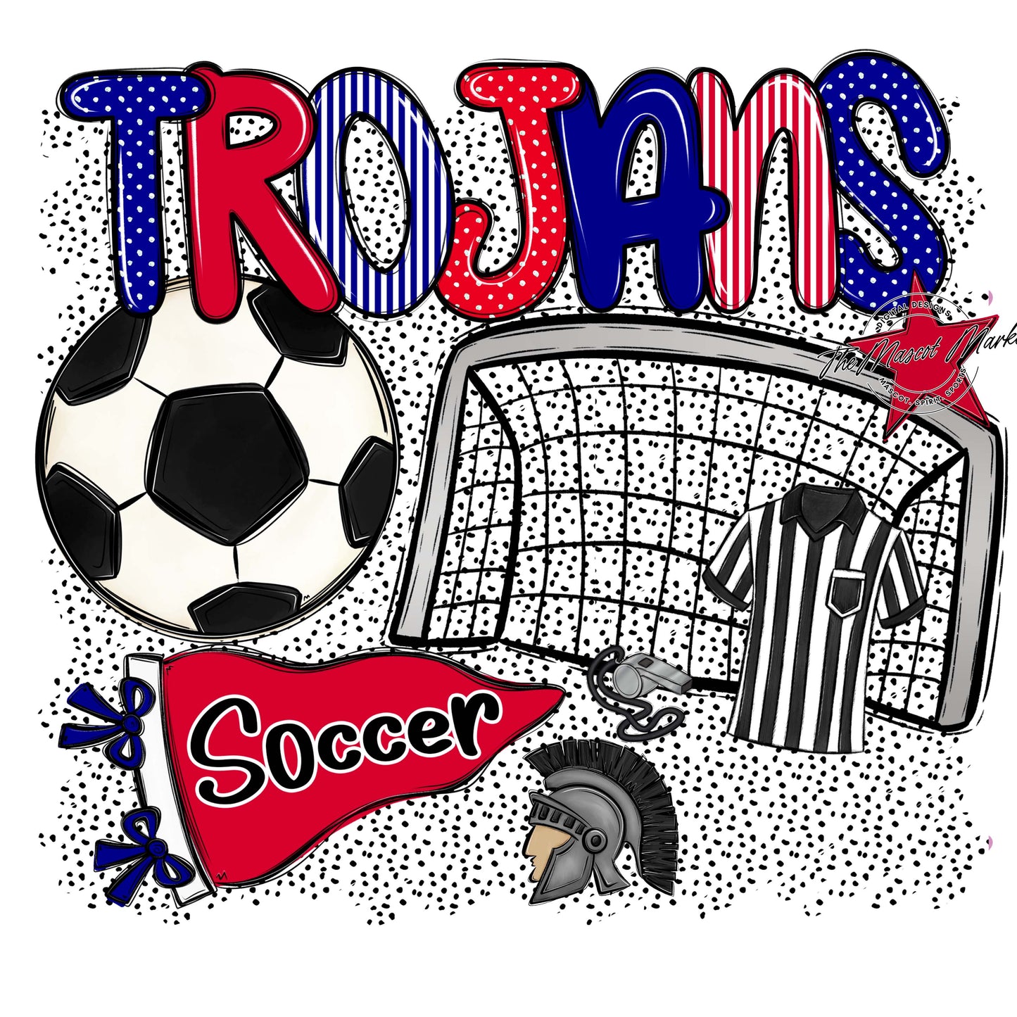 Trojans Soccer Spirit-Blue & Red