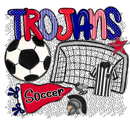 Trojans Soccer Spirit-Blue & Red