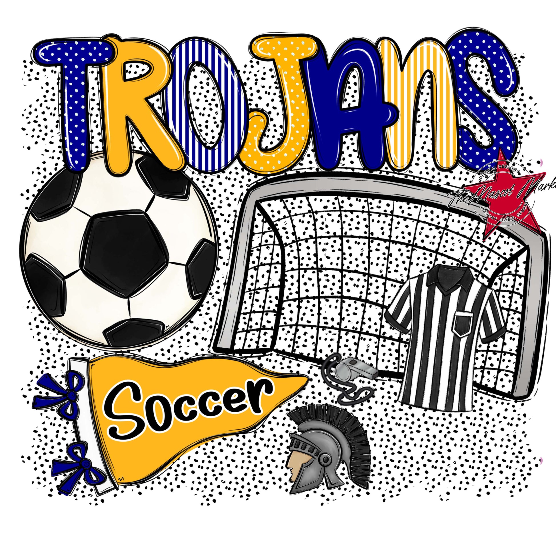 Trojans Soccer Spirit-Blue & Yellow