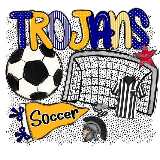 Trojans Soccer Spirit-Blue & Yellow