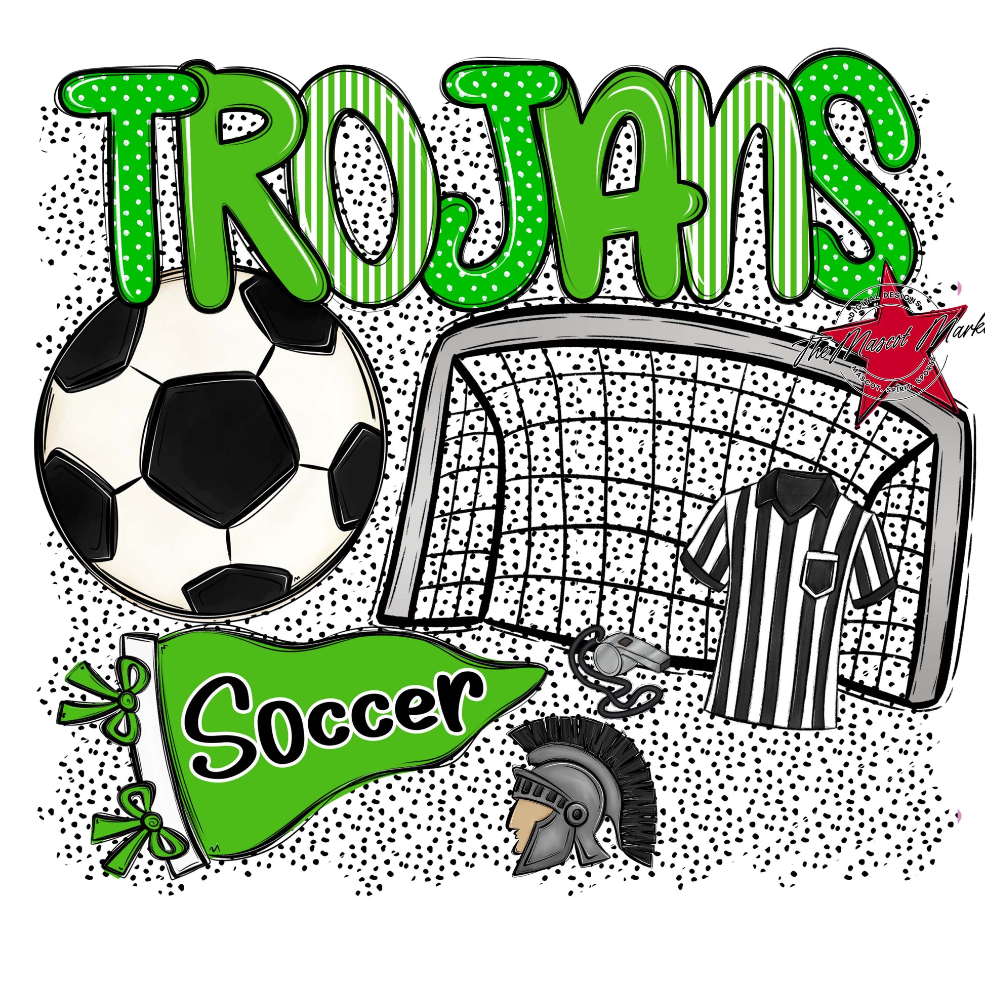 Trojans Soccer Spirit-Bright Green