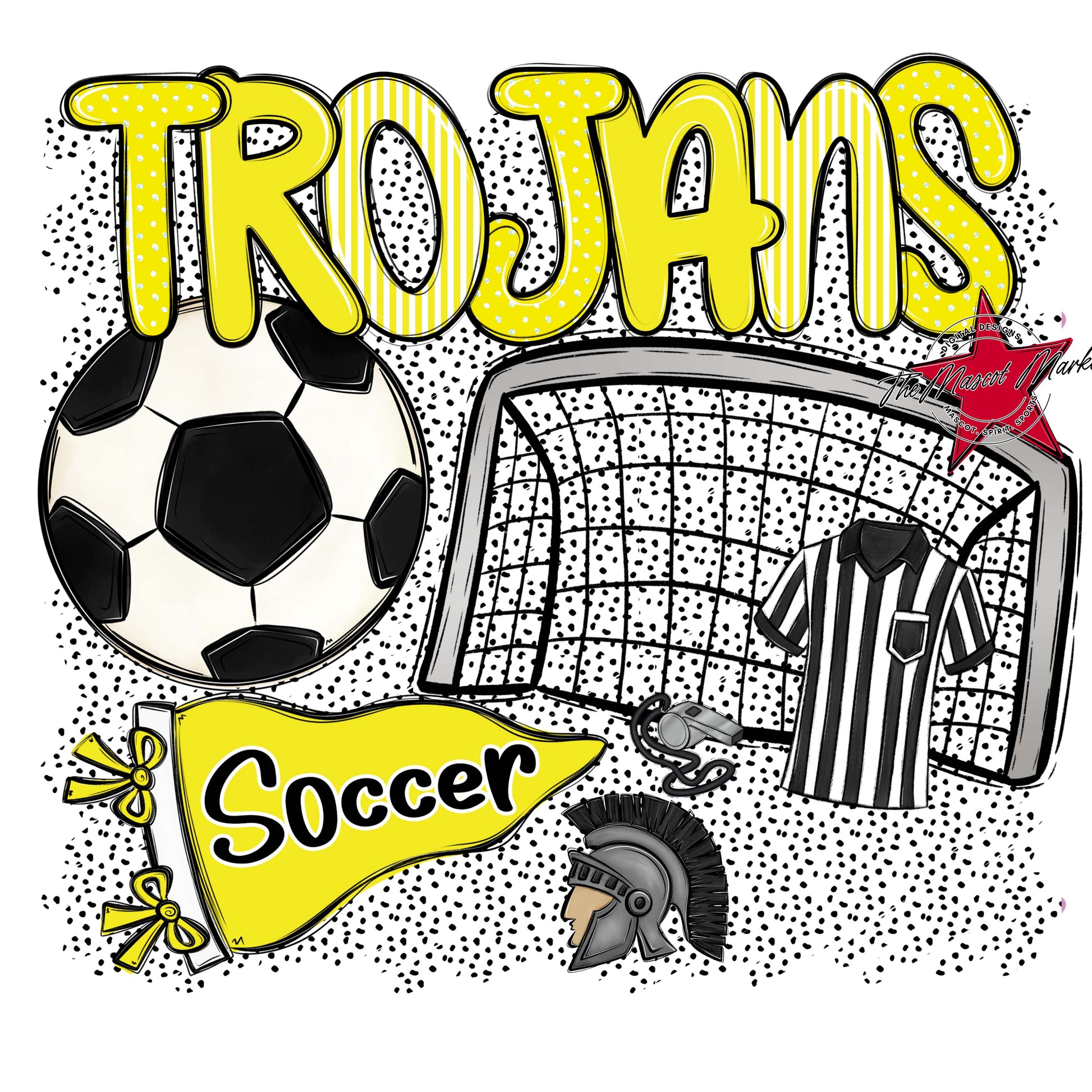 Trojans Soccer Spirit-Bright Yellow