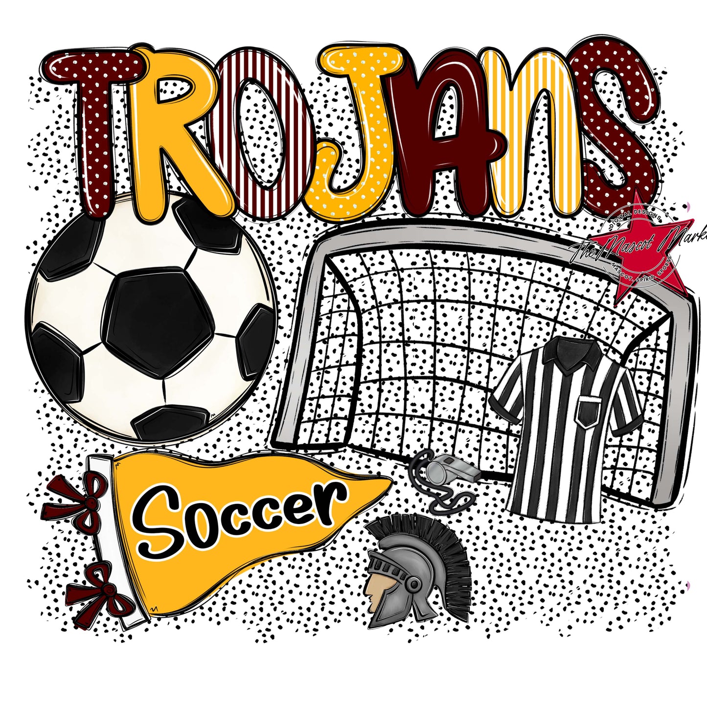 Trojans Soccer Spirit-Maroon & Yellow
