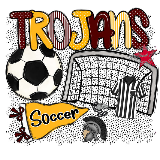 Trojans Soccer Spirit-Maroon & Yellow