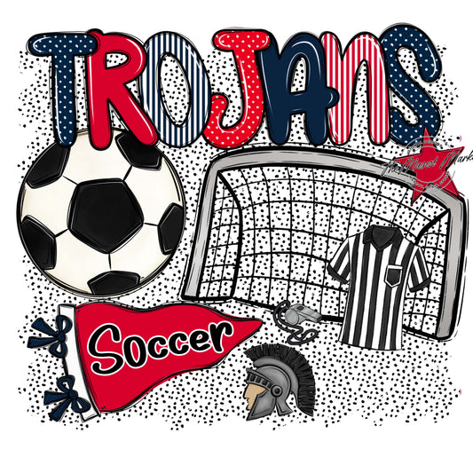 Trojans Soccer Spirit-Navy & Red