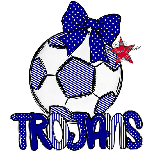 Trojans Soccer Spirit Design-Blue