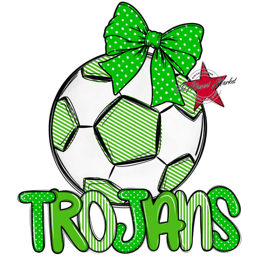 Trojans Soccer Spirit Design-Bright Green
