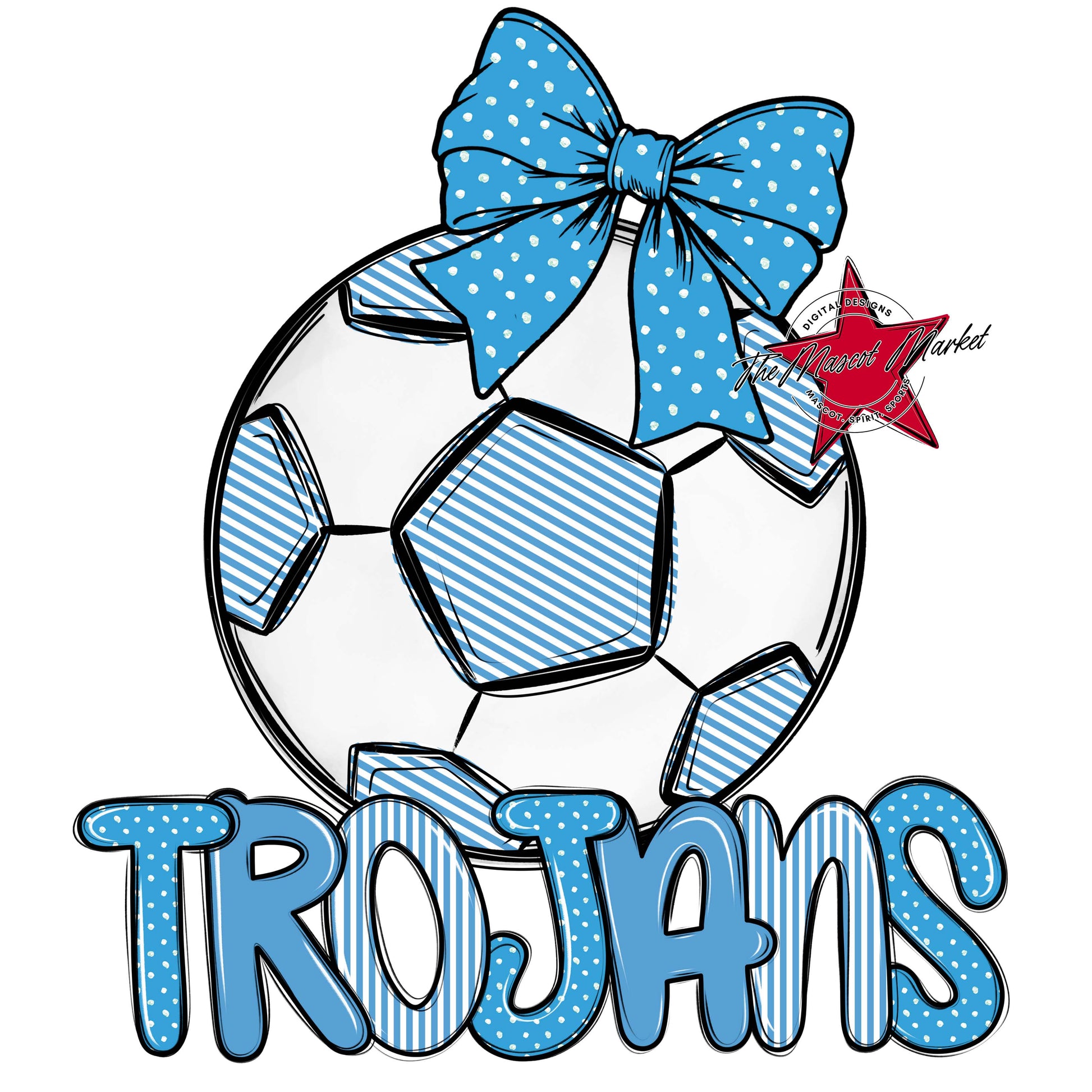 Trojans Soccer Spirit Design-Carolina Blue