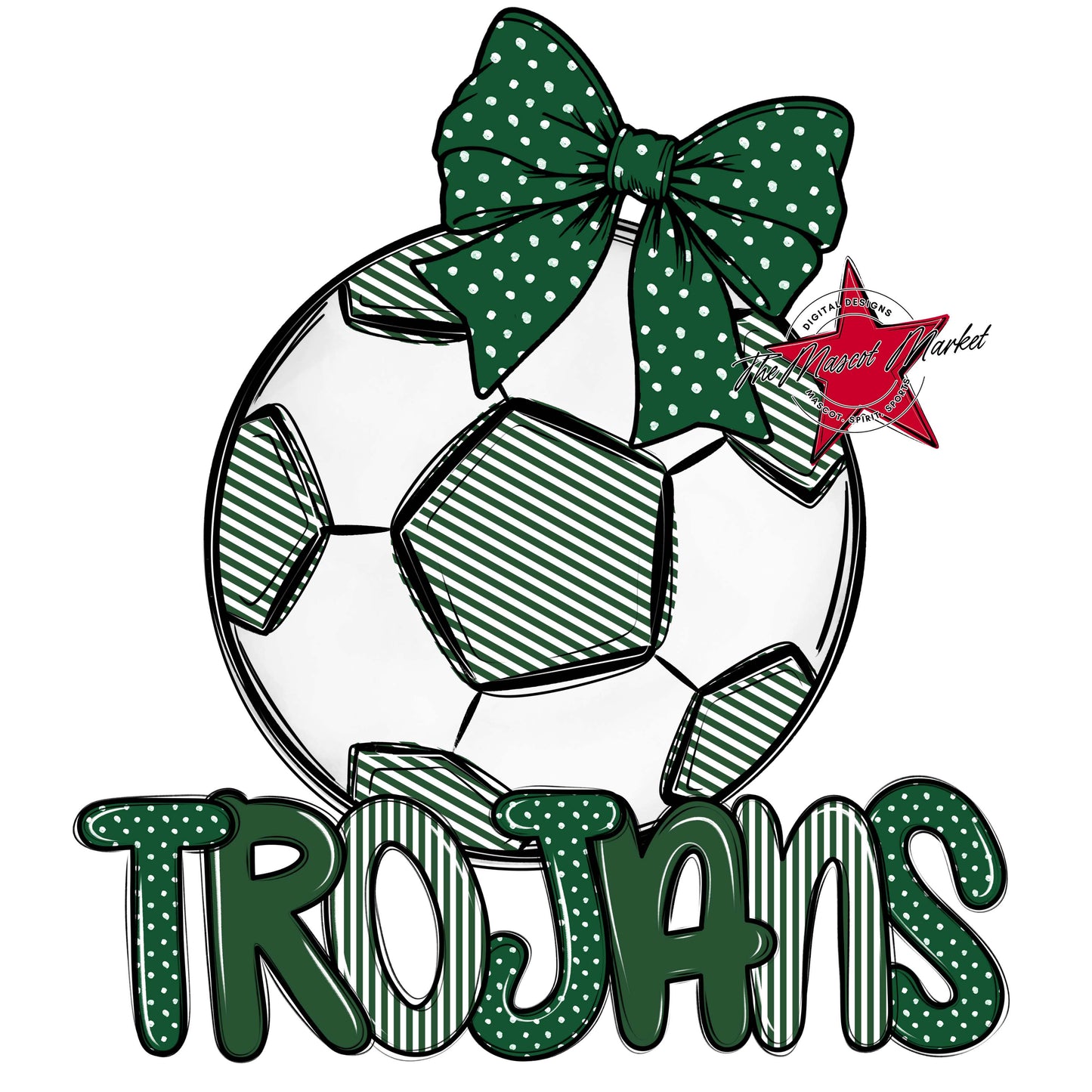 Trojans Soccer Spirit Design-Green