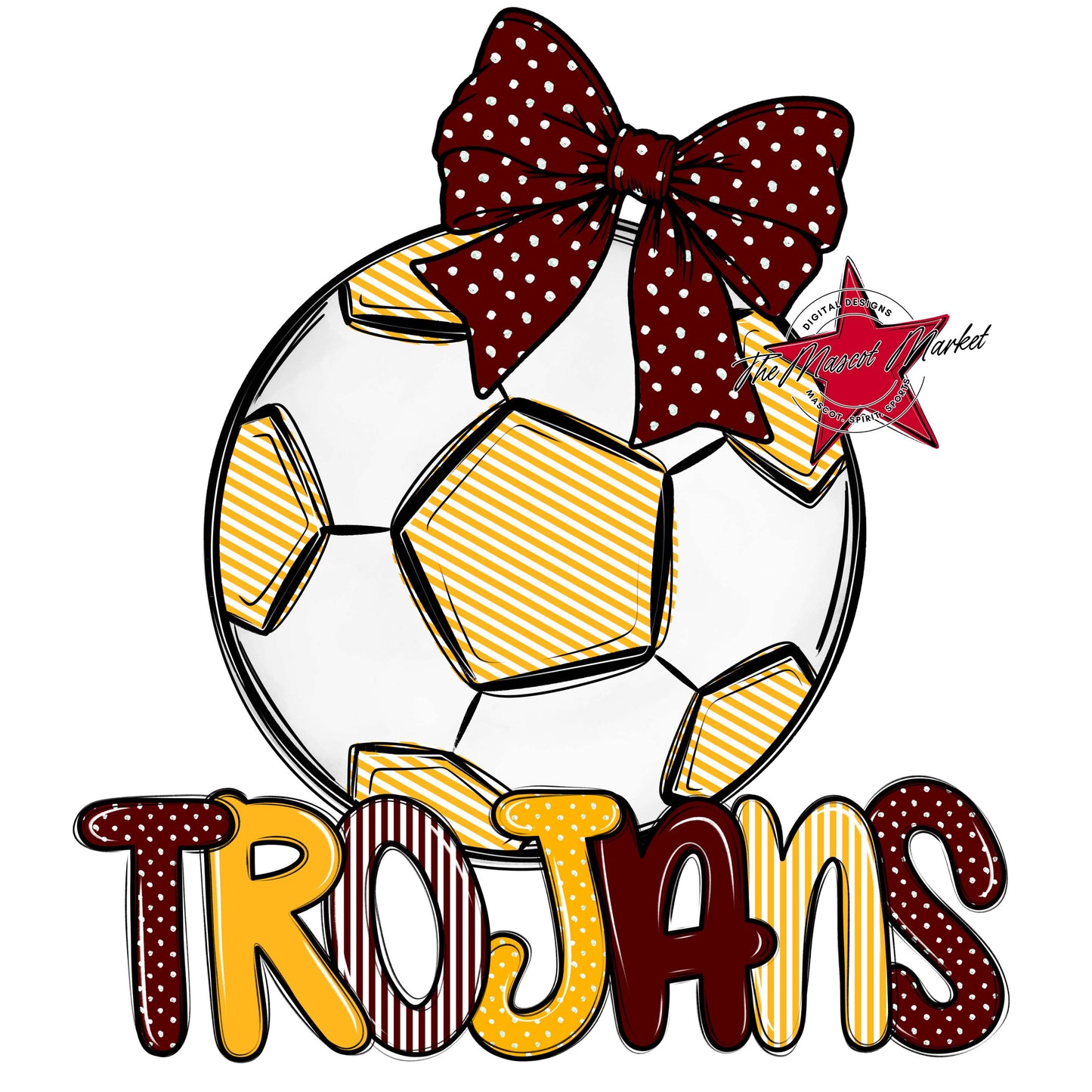 Trojans Soccer Spirit Design-Maroon & Yellow