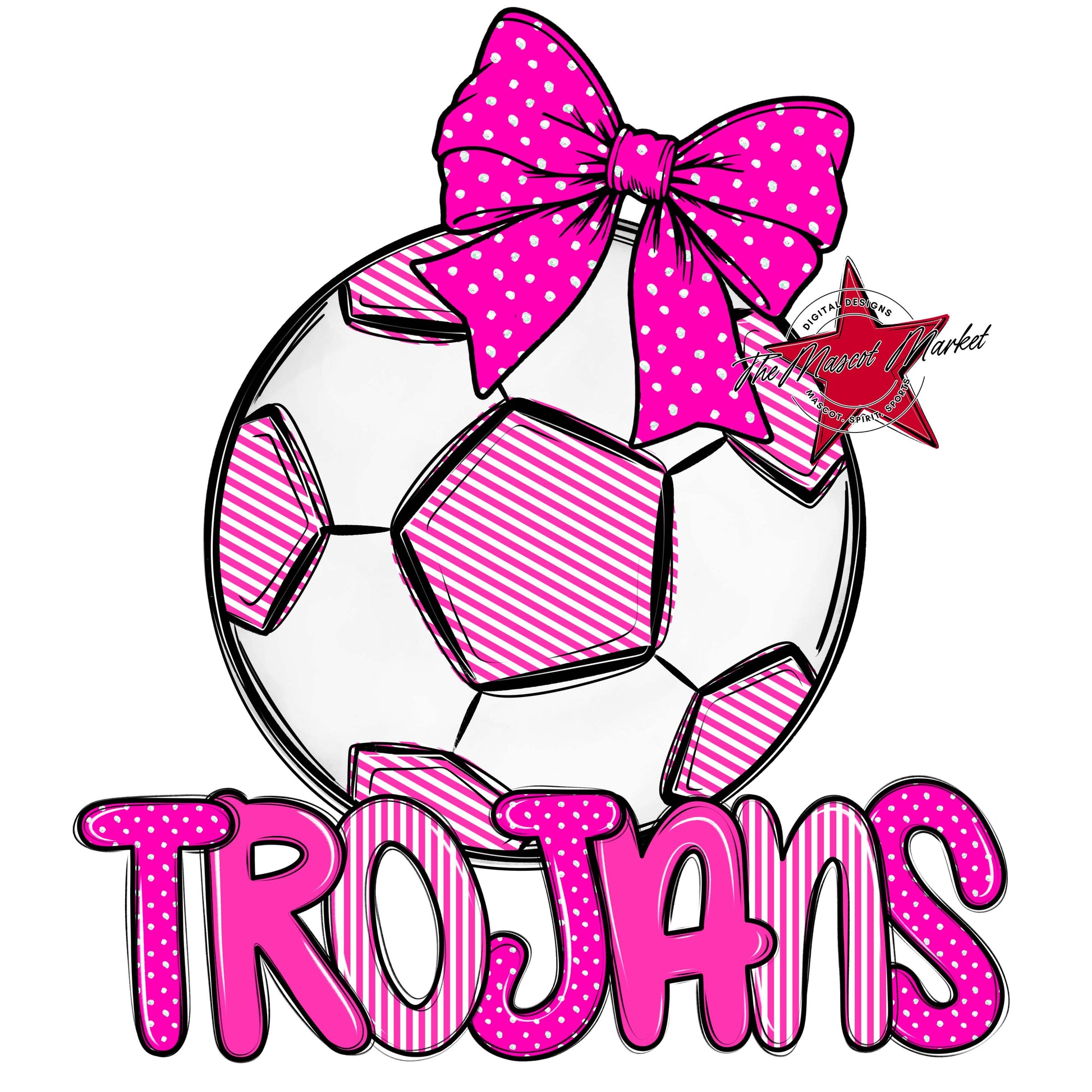 Trojans Soccer Spirit Design-Pink