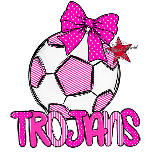 Trojans Soccer Spirit Design-Pink