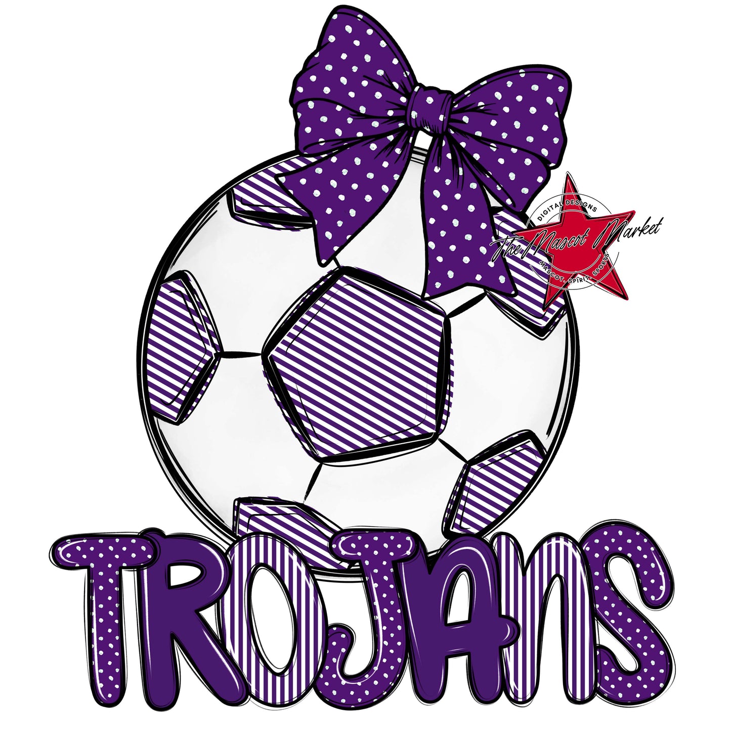 Trojans Soccer Spirit Design-Purple