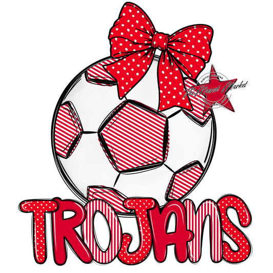 Trojans Soccer Spirit Design-Red
