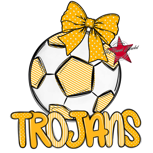 Trojans Soccer Spirit Design-Yellow