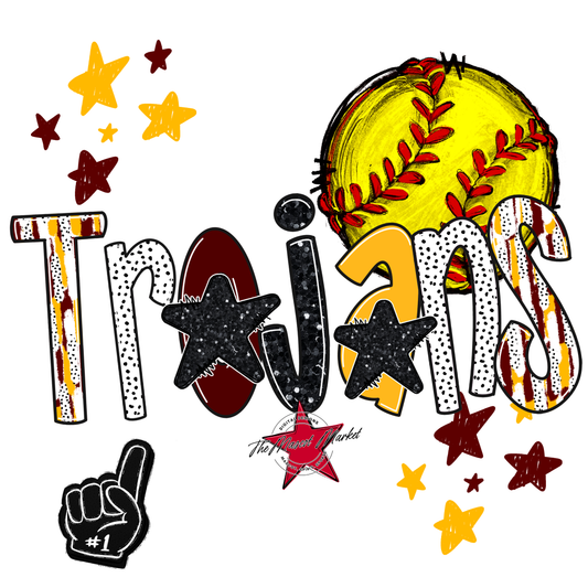 Trojans Softball Scrape-Maroon-Yellow