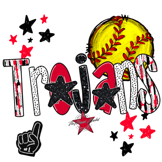 Trojans Softball Scrape-Red