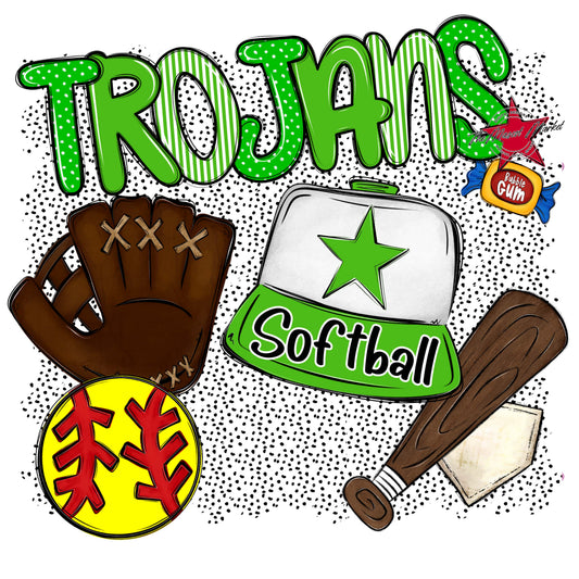 Trojans Softball Spirit-Bright Green