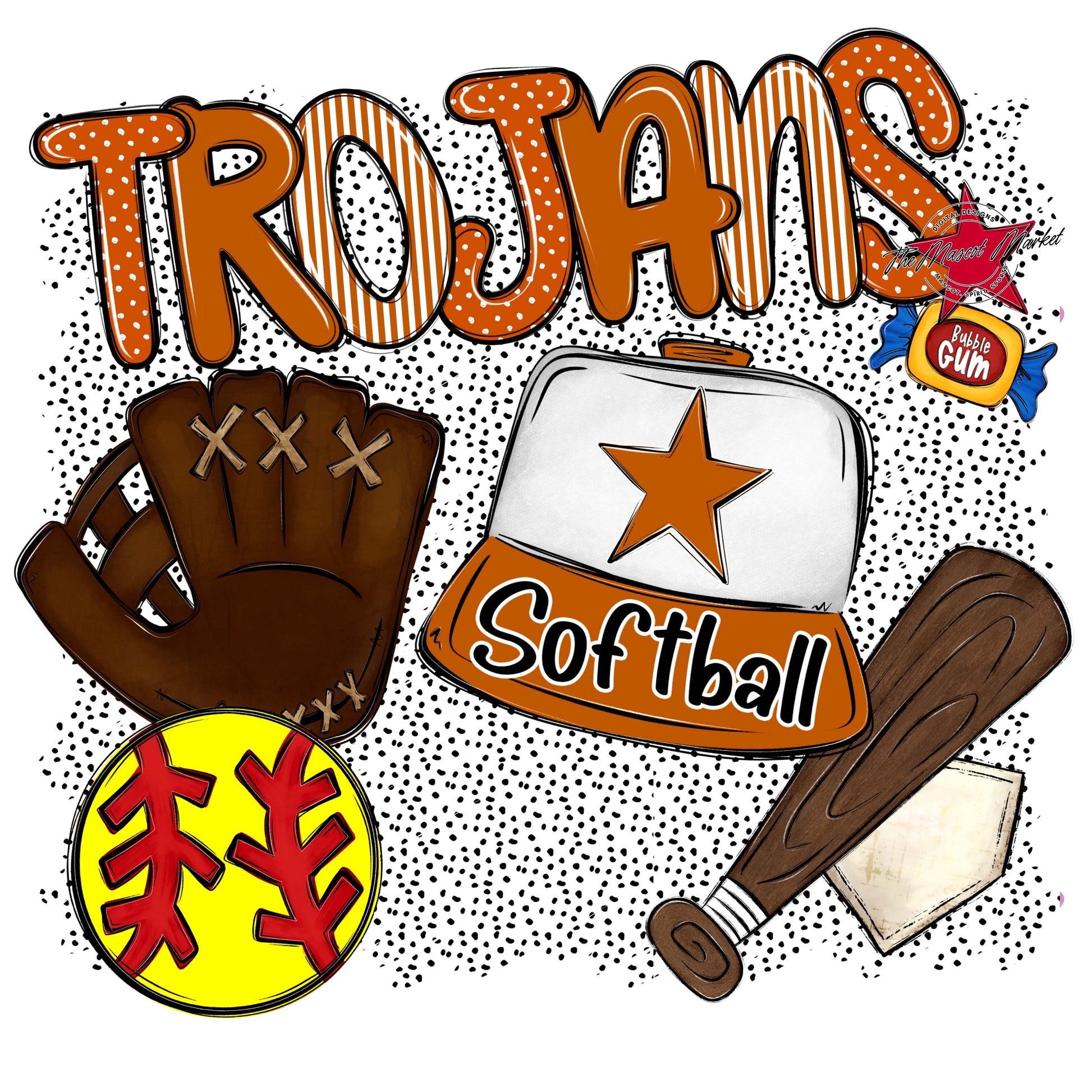 Trojans Softball Spirit-Burnt Orange