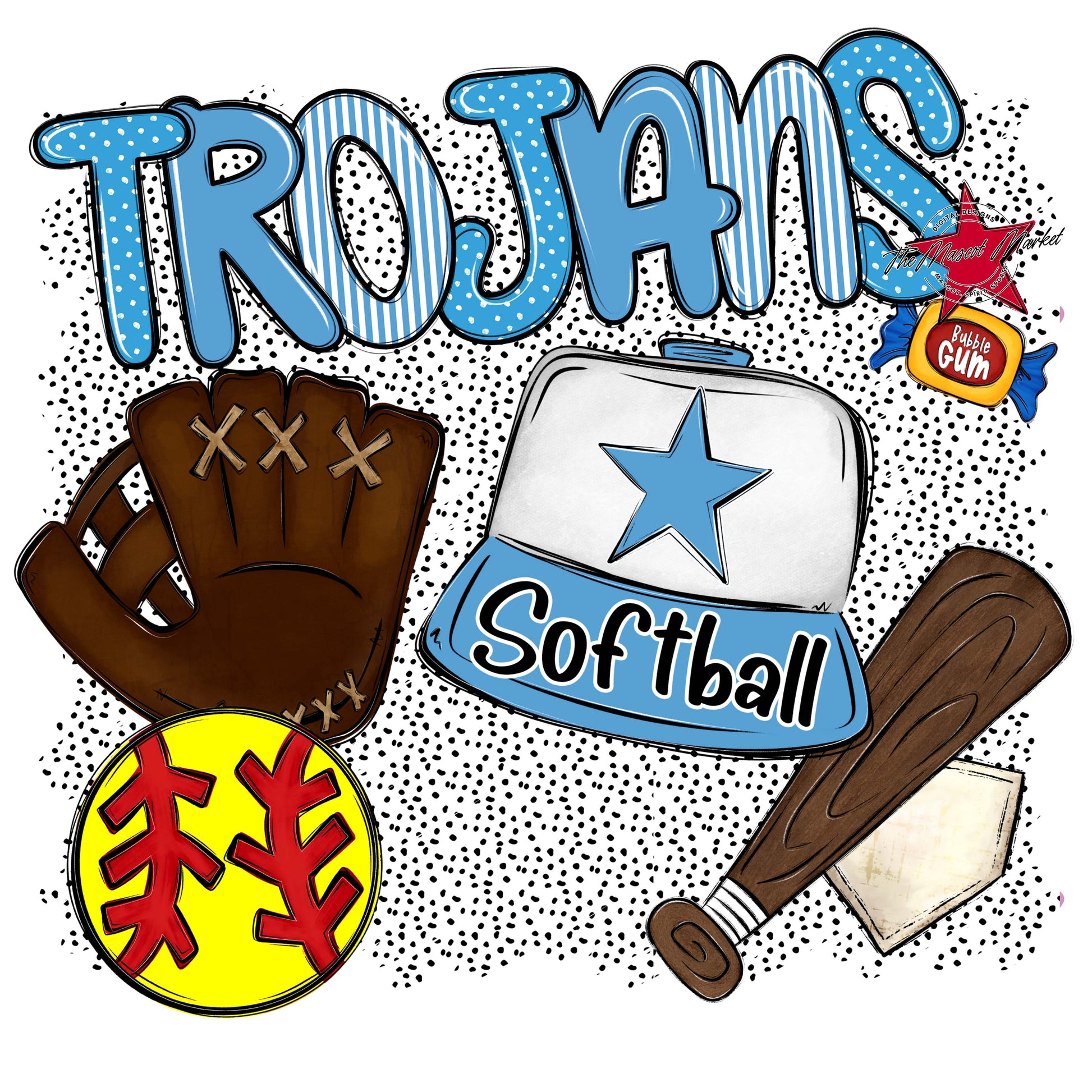 Trojans Softball Spirit-Carolina Blue