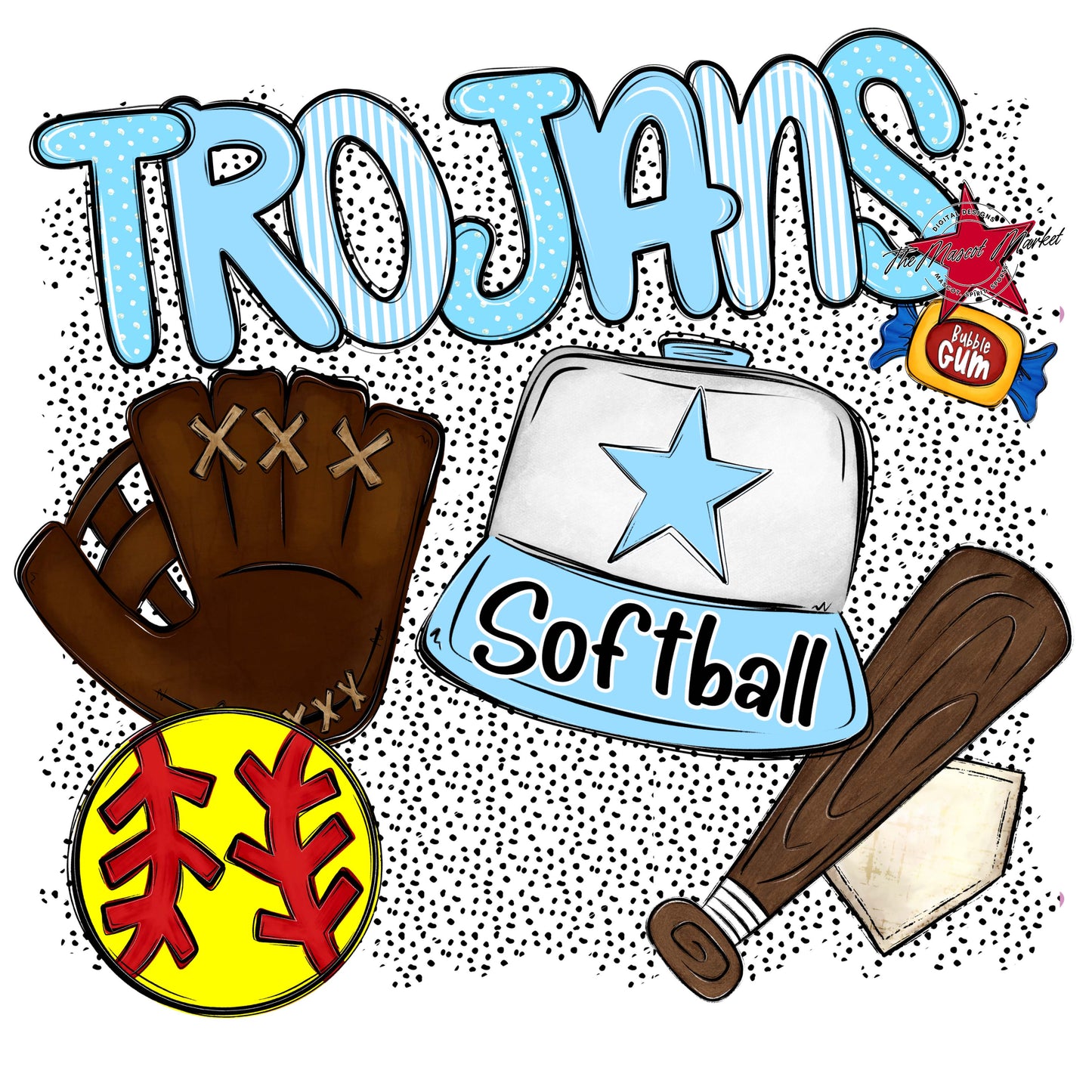 Trojans Softball Spirit-Columbia Blue
