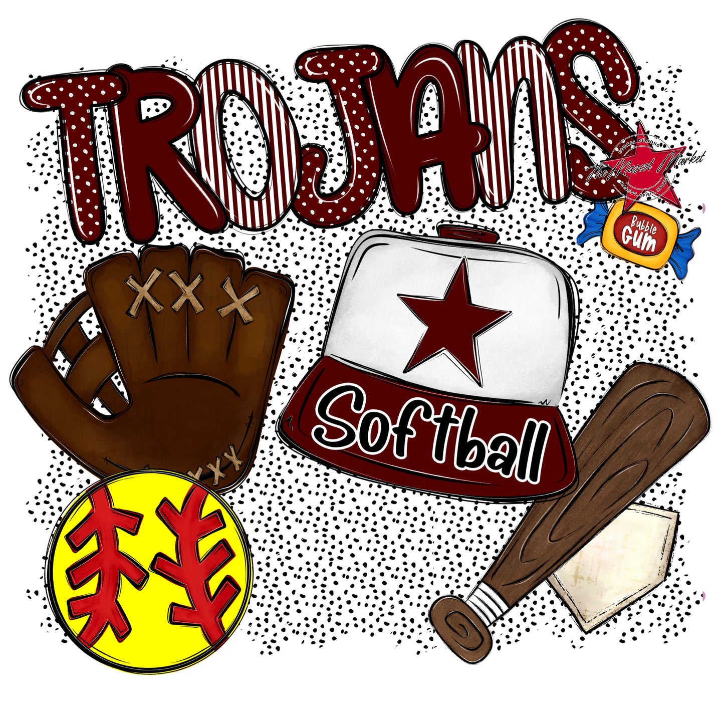 Trojans Softball Spirit-Maroon