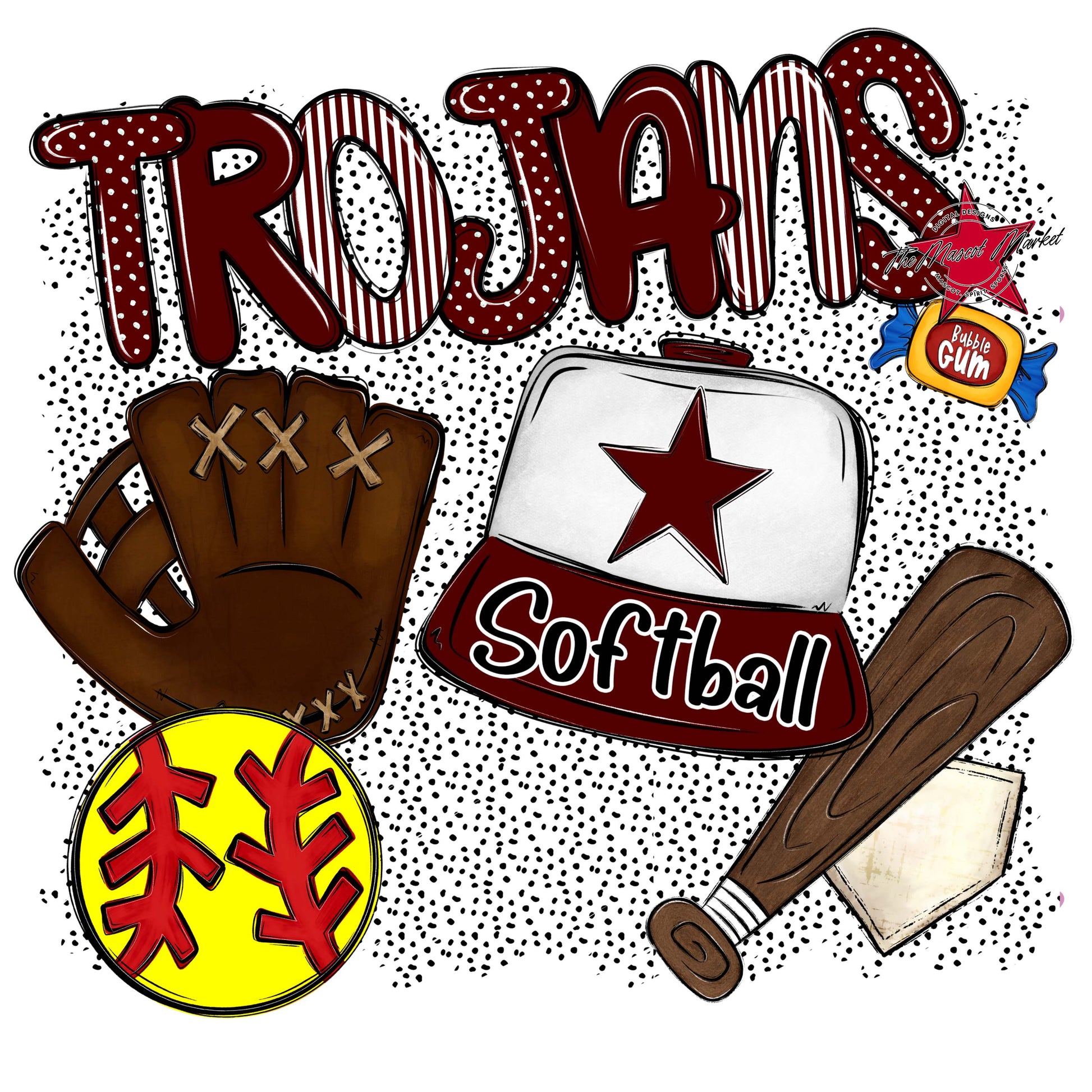 Trojans Softball Spirit-Maroon
